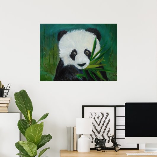 Panda und Bamboo Poster (Heimbüro)