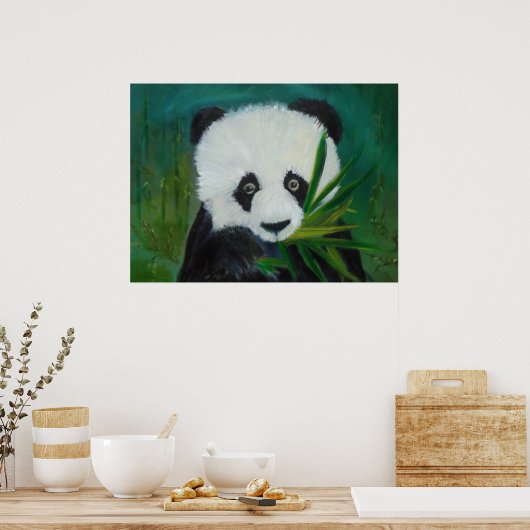 Panda und Bamboo Poster (Küche)
