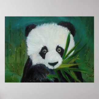 Panda und Bamboo Poster