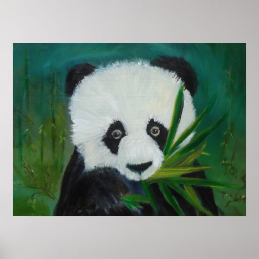 Panda und Bamboo Poster (Vorne)