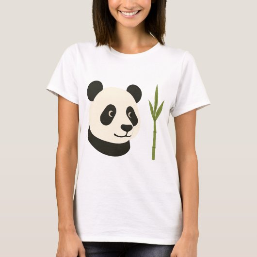Panda und Bambus Damen T-Shirt (Vorderseite)