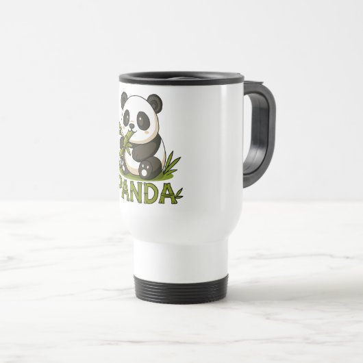 Panda und Bambus Reisebecher (VorderseiteRechts)