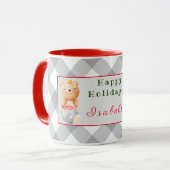 Panda und Bär passen Text und Namen an Tasse (Vorderseite Links)