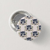 Panda und Blume Tattoo Button (Vorne & Hinten)