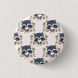 Panda und Blume Tattoo Button