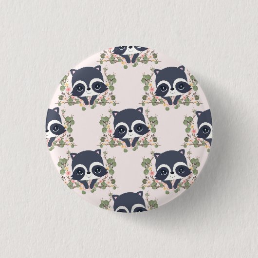 Panda und Blume Tattoo Button (Vorderseite)