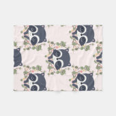 Panda und Blume Tattoo Fleecedecke (Vorderseite (Horizontal))