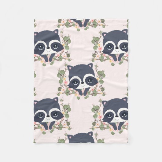 Panda und Blume Tattoo Fleecedecke (Vorderseite)