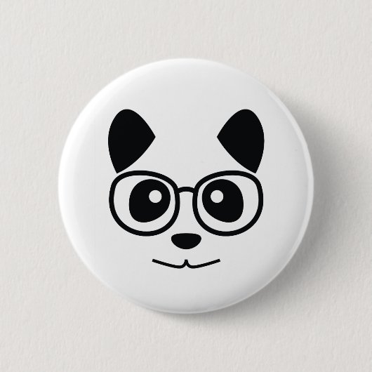 Panda und Brille Button (Vorderseite)