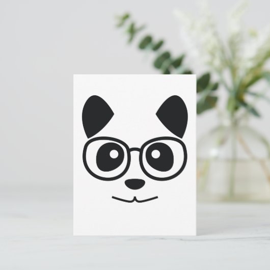 Panda und Brille Postkarte (Stehend Vorderseite)