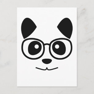 Panda und Brille Postkarte