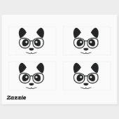 Panda und Brille Rechteckiger Aufkleber (Blatt)
