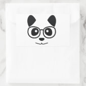 Panda und Brille Rechteckiger Aufkleber (Tasche)