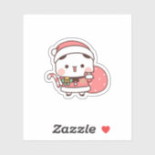 Panda und Brownie Bären Couple, frohe Weihnachten Aufkleber (Blatt)