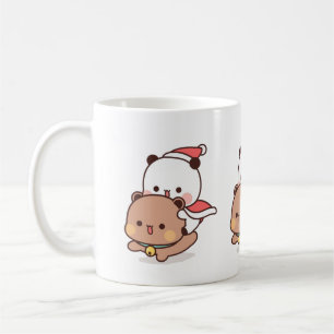 Panda und Brownie Bären Couple, frohe Weihnachten Kaffeetasse