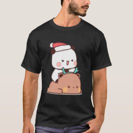 Panda und Brownie Bären Couple, frohe Weihnachten T-Shirt