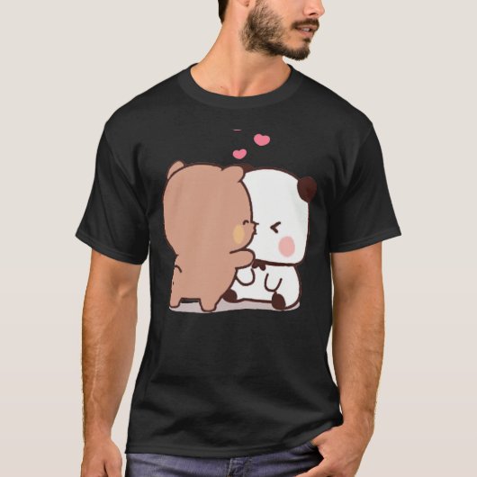 Panda und Brownie Bear Couple 1 T-Shirt (Vorderseite)