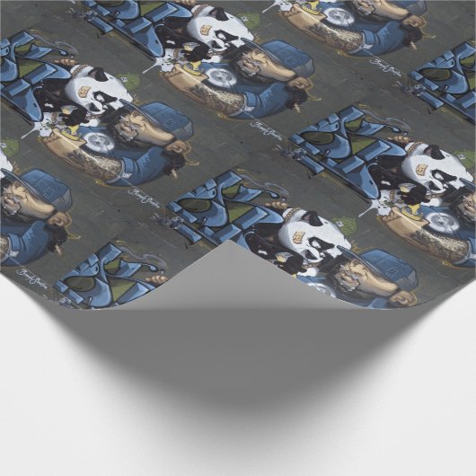 Panda und Buddy Geschenkpapier (Ecke)