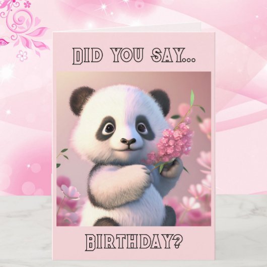 Panda und Cherry Blossoms Custom Birthday Card Karte
