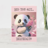 Panda und Cherry Blossoms Custom Birthday Card Karte (Vorderseite)