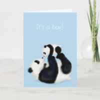Panda und cub 'It's a boy' neue Babykarte