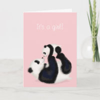 Panda und cub 'It's a girl' neue Babykarte