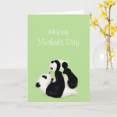 Panda und cub Muttertagskarte Karte (Gelbe Blume)