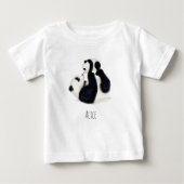 Panda und cube personalisierter Baby-T - Shirt (Vorderseite)