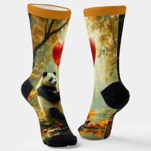 Panda und der Herzballon Socken