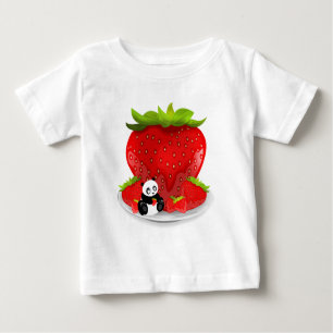 Panda und Erdbeeren Baby T-shirt