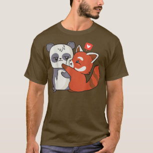 Panda und Fox in Liebe Valentinstag T - Shirt