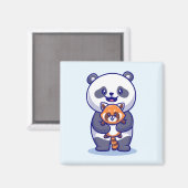 Panda und Fox Magnet (Vorderseite/Rückseite)