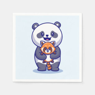 Panda und Fox Serviette