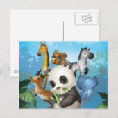 Panda und Freund Postkarte (Vorne/Hinten)