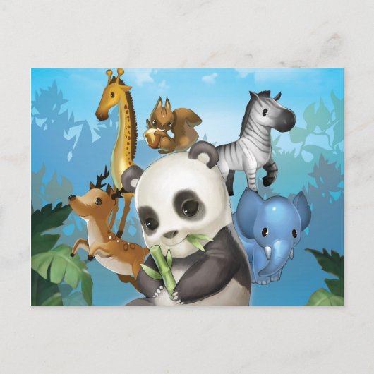 Panda und Freund Postkarte (Vorderseite)