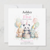 Panda und Freunde Geburtstag & Party Einladung (Vorderseite)