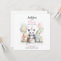 Panda und Freunde Geburtstag & Party Einladung
