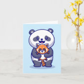 Panda und Fuchs Karte (Gelbe Blume)