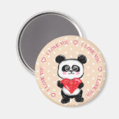 Panda und Herz Magnet (Vorderseite/Rückseite)
