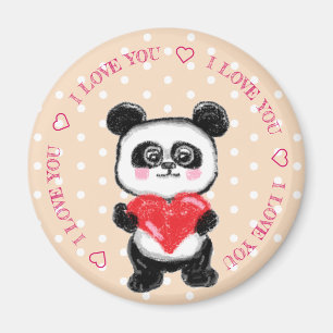 Panda und Herz Magnet