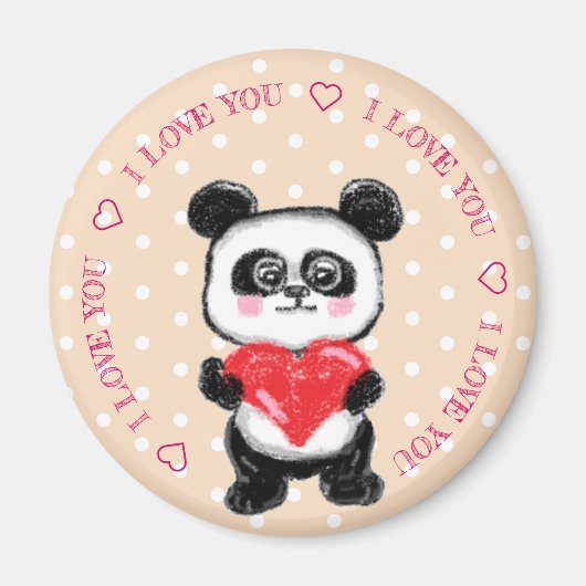 Panda und Herz Magnet (Vorne)