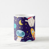 Panda und Maus Astronaut Kindermuster Kaffeetasse (Mittel)