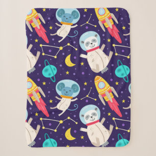 Panda und Maus Astronauten Kinder Muster Sherpadecke