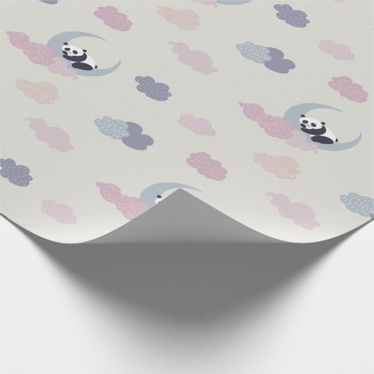 Panda- und Moon-Cute Geschenkpapier (Ecke)