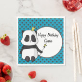 Panda und Polka Dots Personalisiert Serviette (Beispiel)
