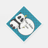 Panda und Polka Dots Personalisiert Serviette (Ecke)