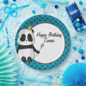 Panda- und Polka-Punkte individuell anpassbar Pappteller (Party)