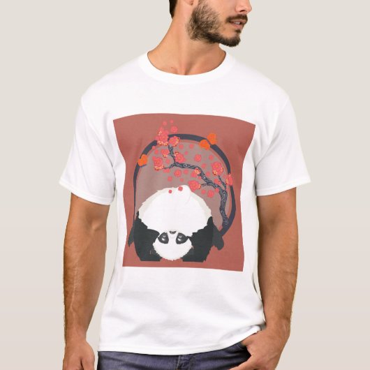 Panda under Blooming Sakura T - Shirt (Vorderseite)