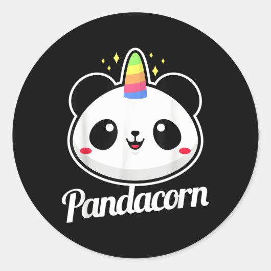 Panda Unicorn Animal Pandacorn Runder Aufkleber (Vorderseite)