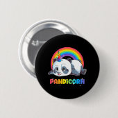 Panda Unicorn Pandicorn Girls Rainbow Pandacorn Button (Vorne & Hinten)